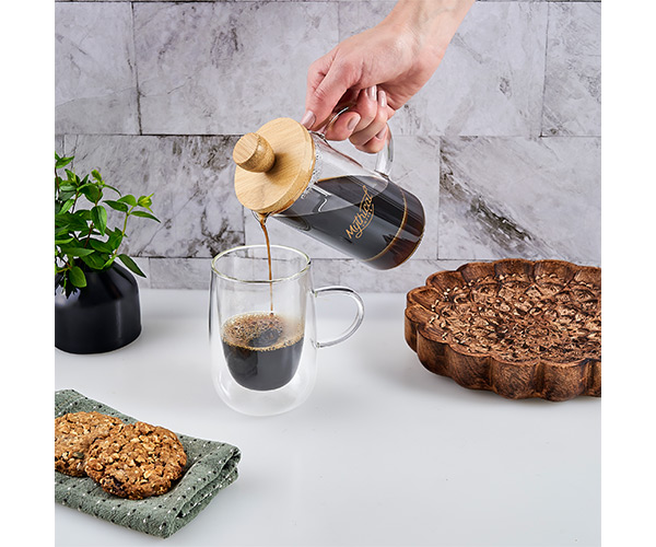 Okiyo Osu Glass & Bamboo Coffee Plunger - 350ml