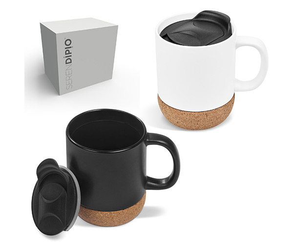 Serendipio Sienna Cork Ceramic Mug - 340ml