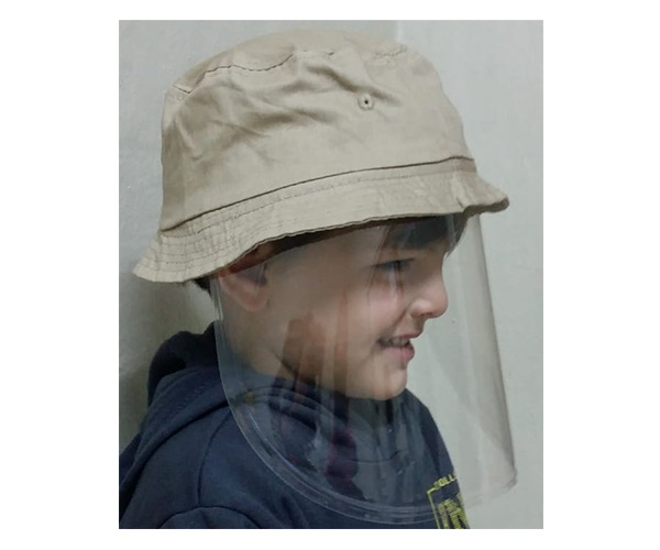 Kids bucket hat with shield