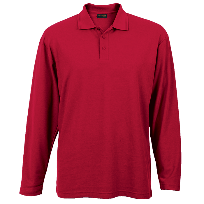 175g Pique Knit Long Sleeve Golfer Mens