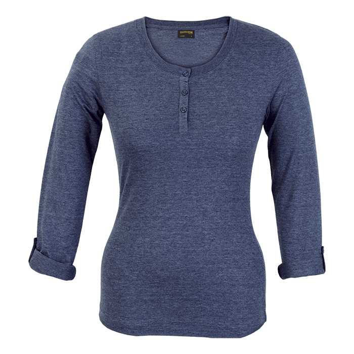 145g Henley Long Sleeve T-Shirt Ladies