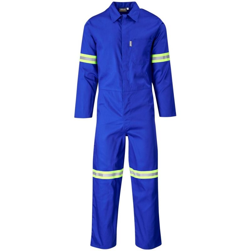 Safety Polycotton Boiler Suit - Reflective Arms & Legs - Yellow Tape - Image 3
