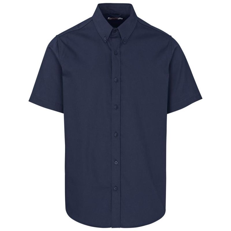 Mens Short Sleeve Cotton Twill Moderna Shirt - Image 4