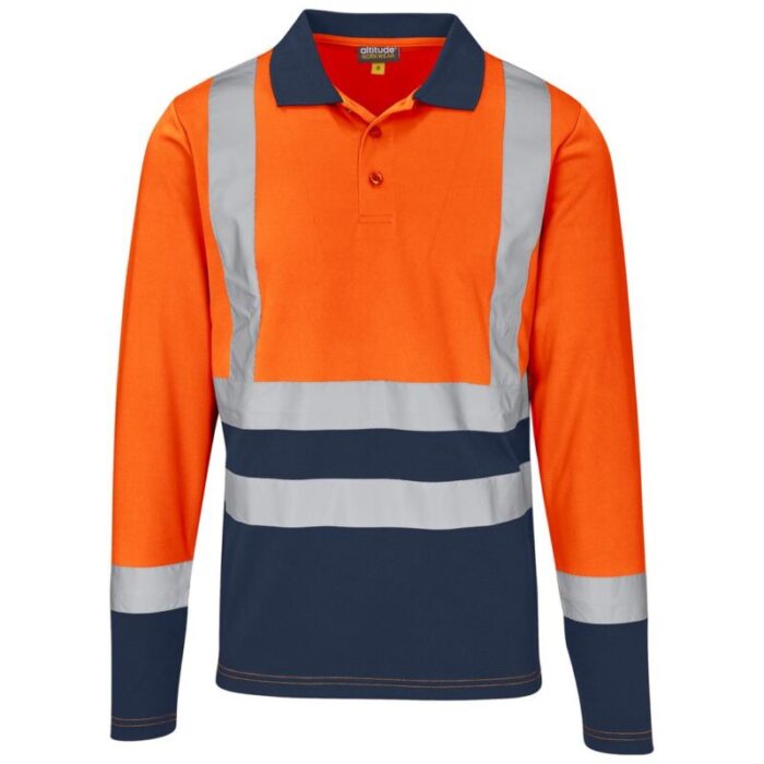 Long Sleeve Surveyor Two-Tone Hi-Viz Golf Shirt - Image 2