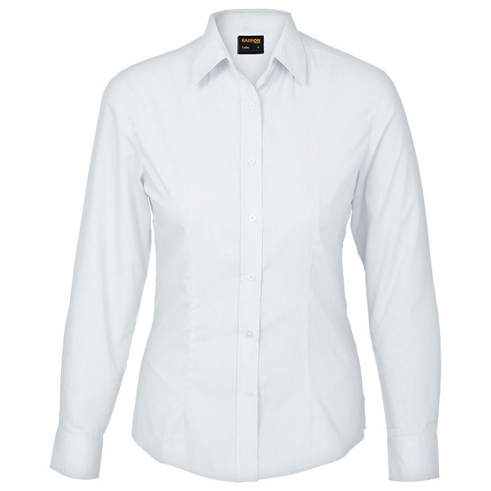Basic Poly Cotton Blouse Long Sleeve Ladies - Image 4