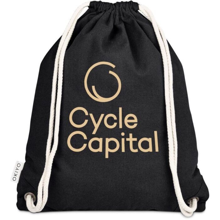 Okiyo Kinchaku Recycled Canvas Drawstring Bag - Image 3