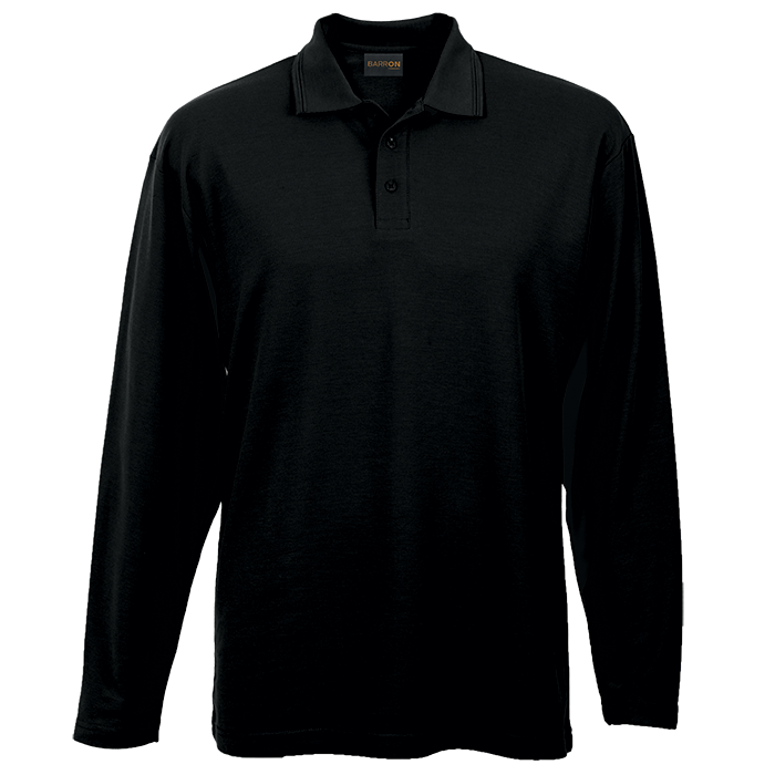 175g Pique Knit Long Sleeve Golfer Mens - Image 6