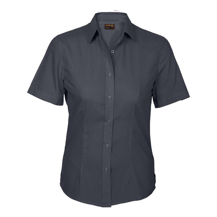 Basic Poly Cotton Blouse Short Sleeve Ladies - Image 7