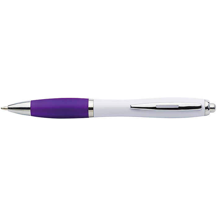 White Barrel Curved Design Ballpoint Pen - Image 19